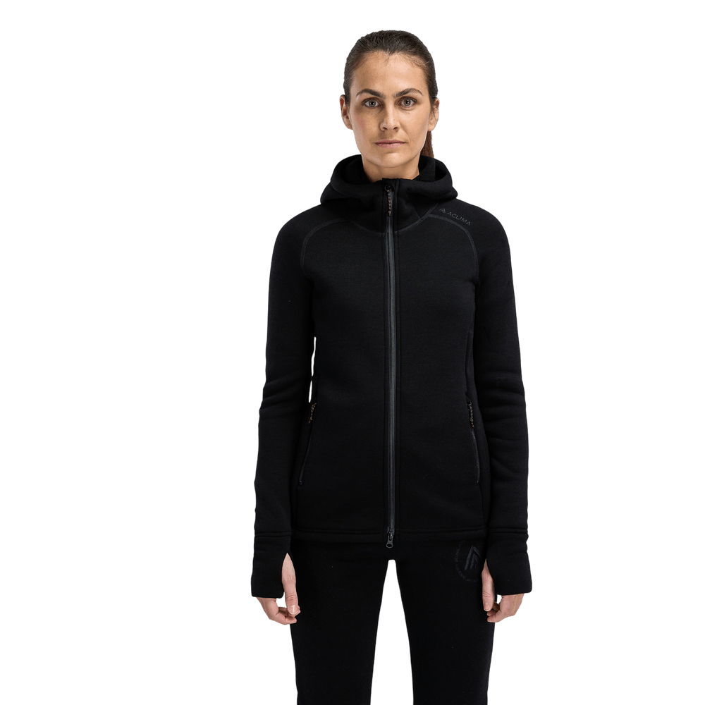 FleeceWool Hooded Jacket W's Jet Black, view: 1
